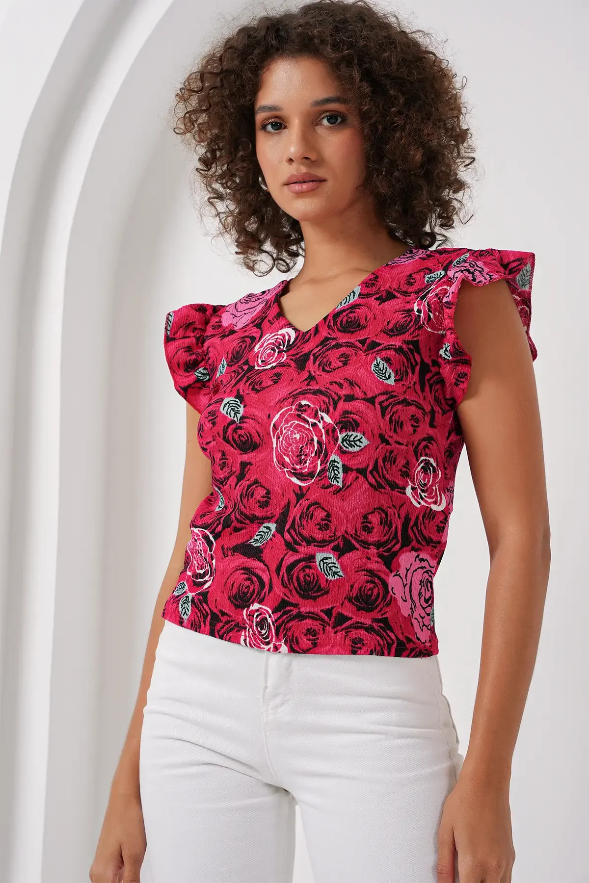 0430 Örme Bluz - D.Kırmızı