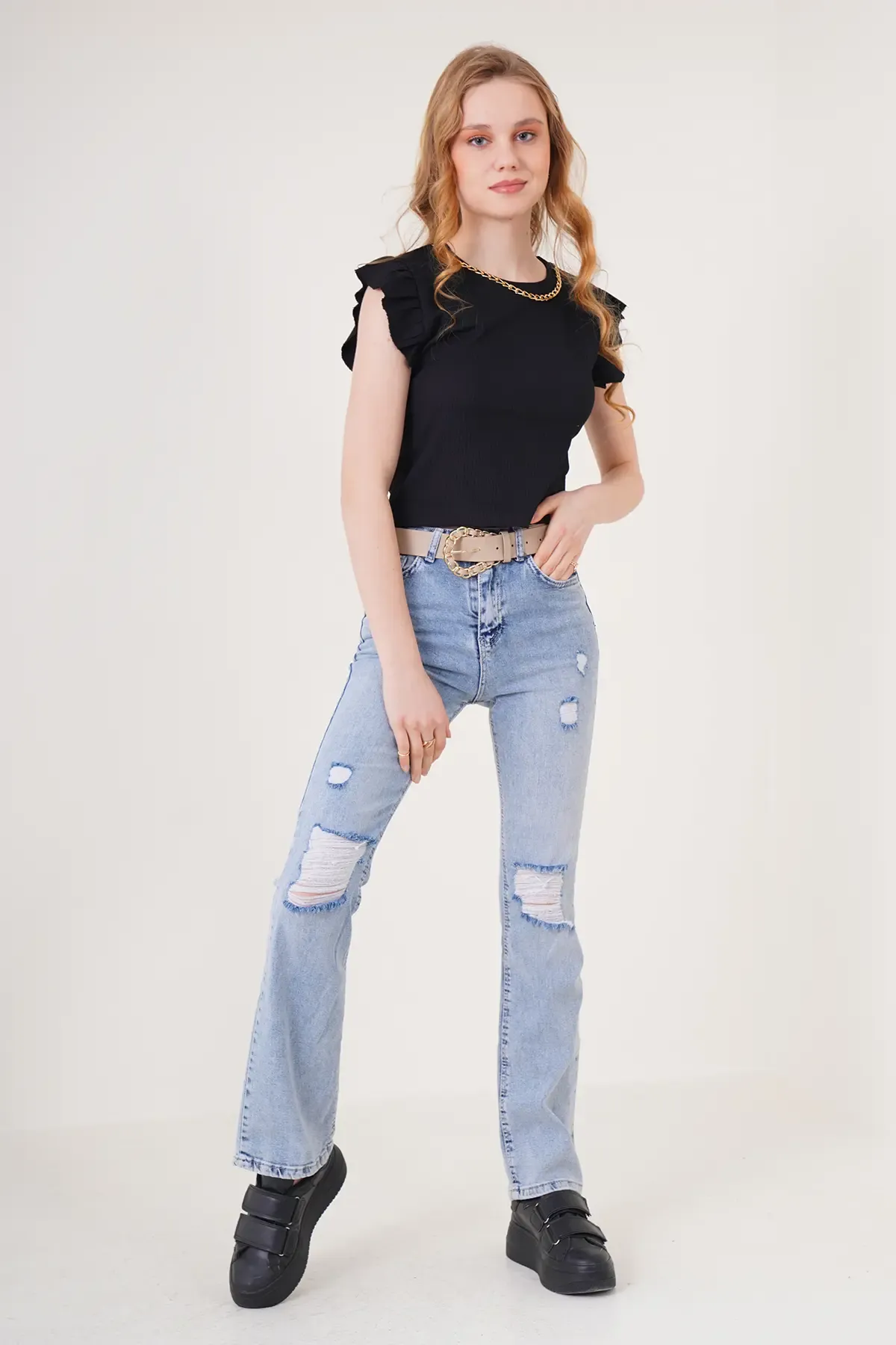 0430 Örme Bluz - Siyah