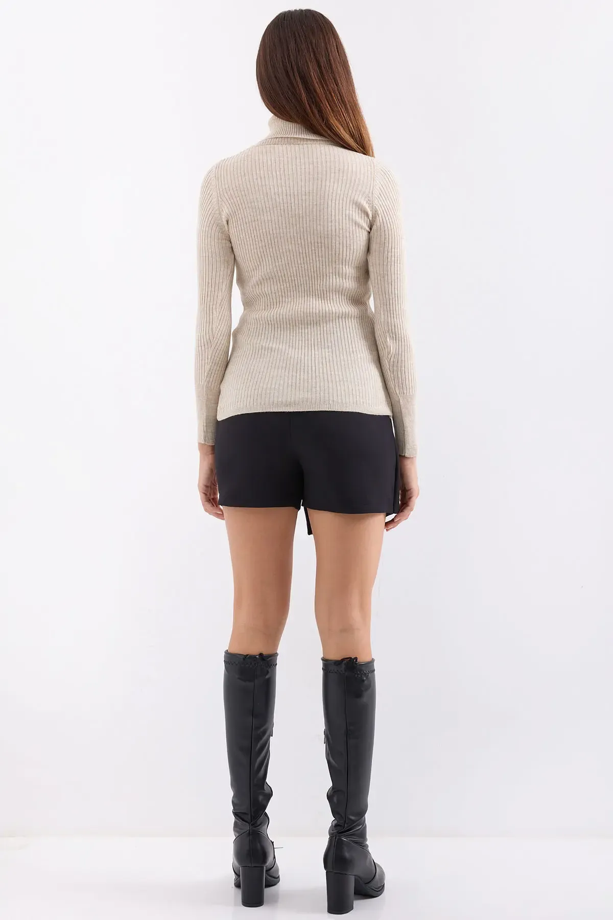 10311 Balıkçı Yaka Triko Kazak - Taş