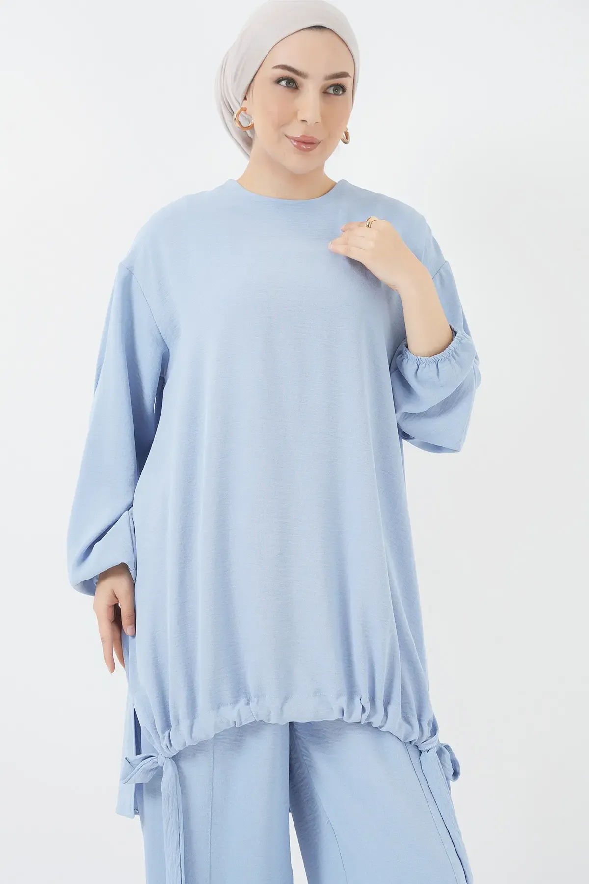 6682 Tunik Pantolon İkili Takım - Mavi