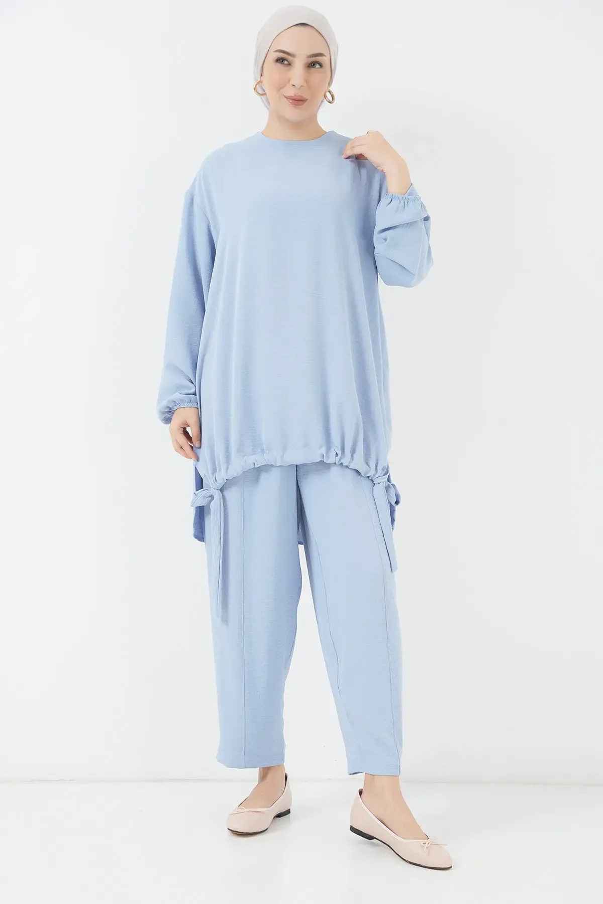 6682 Tunik Pantolon İkili Takım - Mavi