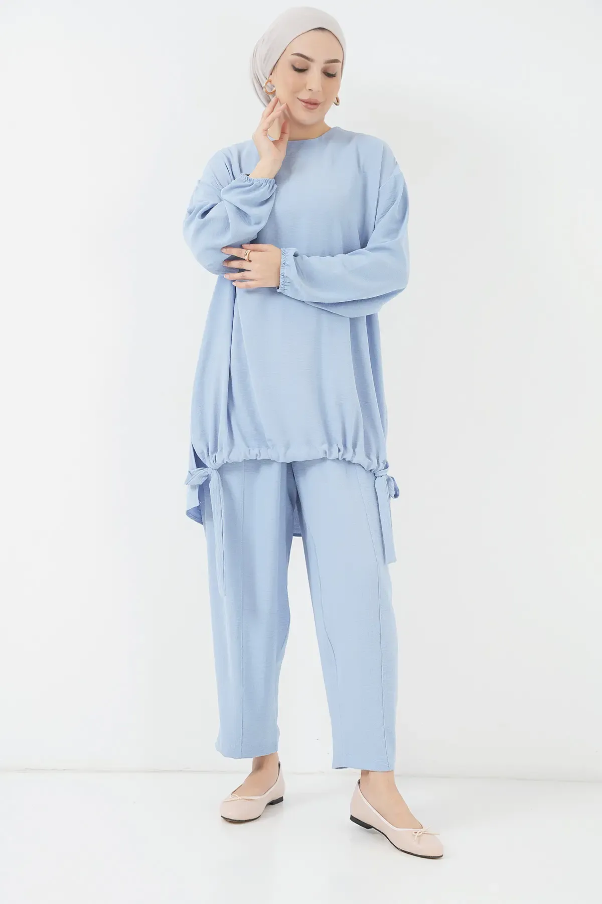 6682 Tunik Pantolon İkili Takım - Mavi