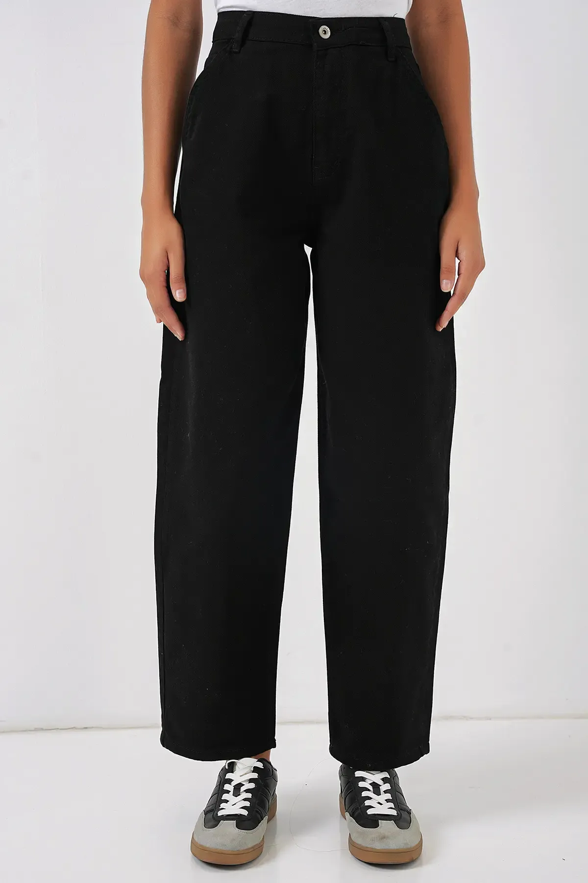 6703 Yüksek Bel Kot Pantolon - Siyah