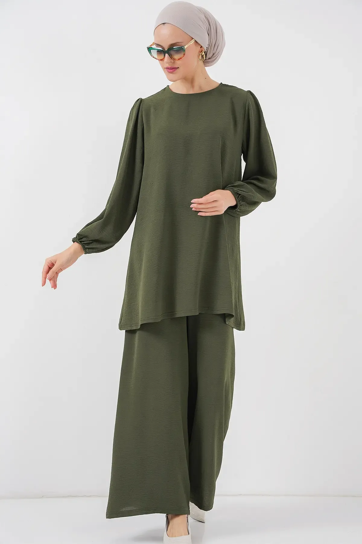 Ayrobin Tunik Pantolon Alt Üst Takım 6712 - Haki