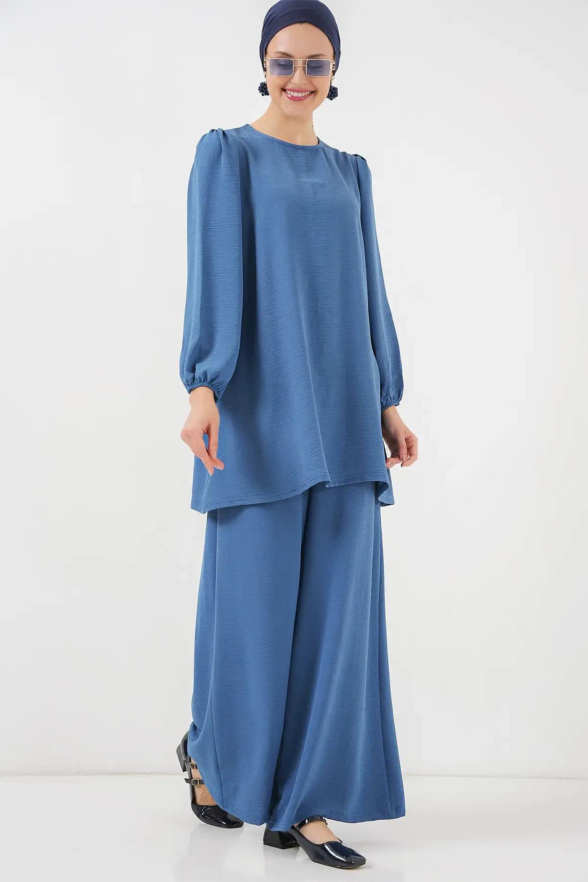 Ayrobin Tunik Pantolon Alt Üst Takım 6712 - İndigo