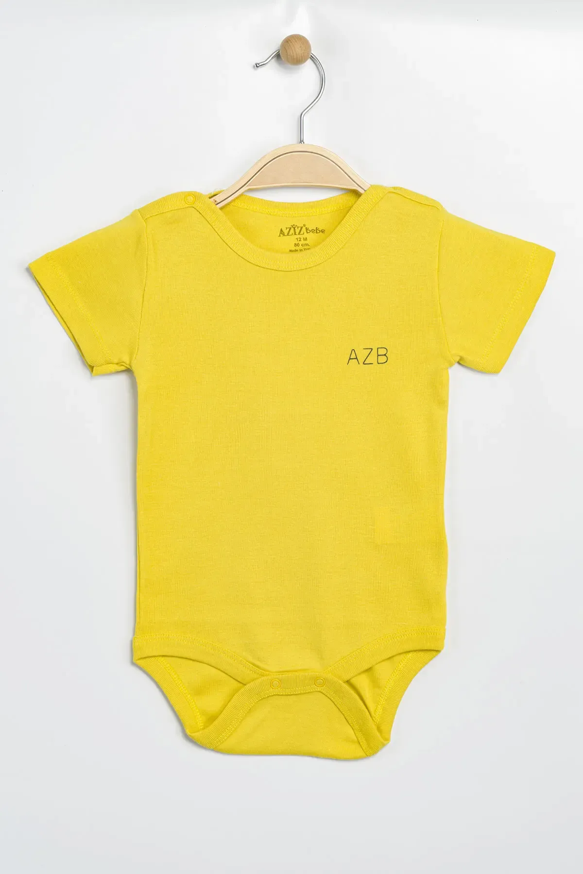 Aziz Bebe Erkek Kız Bebek Çıtçıtlı % 100 Pamuk Body & Zıbın