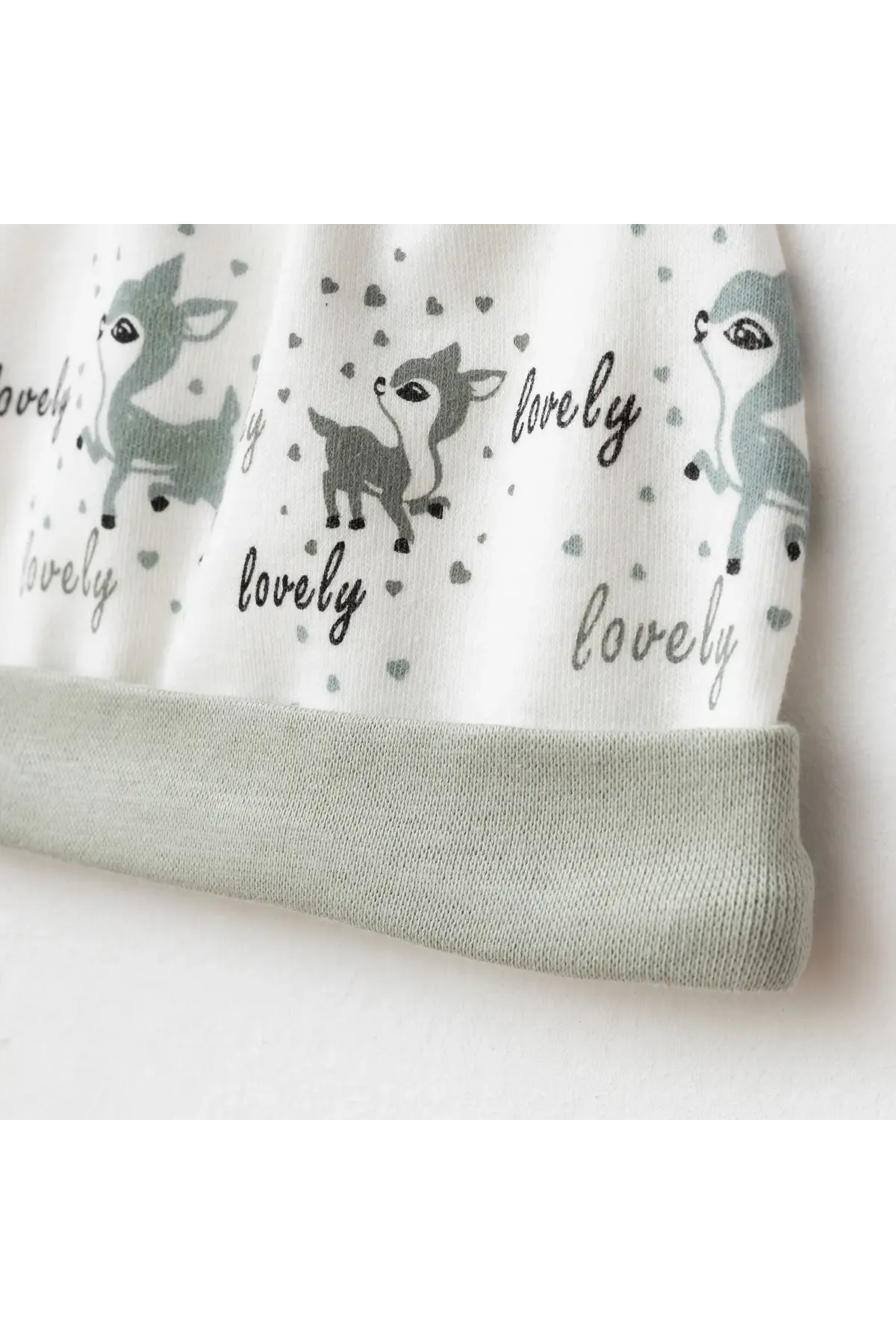 Aziz Bebe Kız Bebek % 100 Pamuk Zıbın Pantolon Bere 3 lü Alt Üst Bebek Takımı 0 Ay-6 Ay