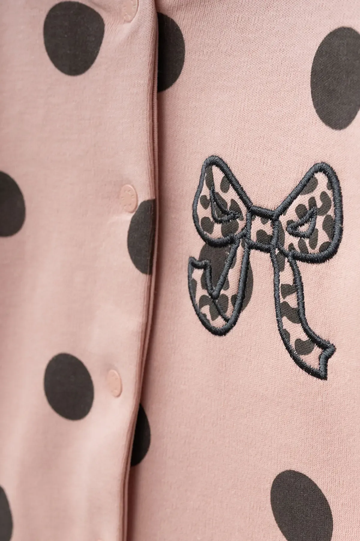 Aziz Bebe Kız Bebek Çıtçıtlı Fiyonk Nakişli Patikli Tulum 0 Ay 6 Ay