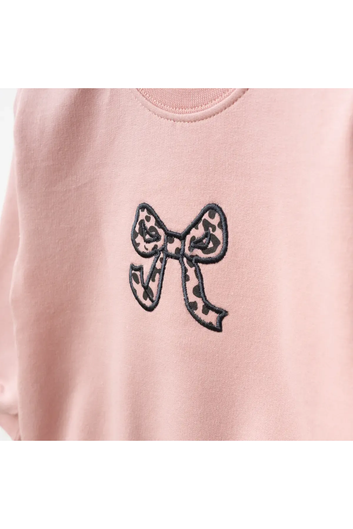 Aziz Bebe Kız Bebek Nakışlı Sweatshirt Pantolon 2 li Alt Üst Bebek Takımı 3 Ay-36 Ay