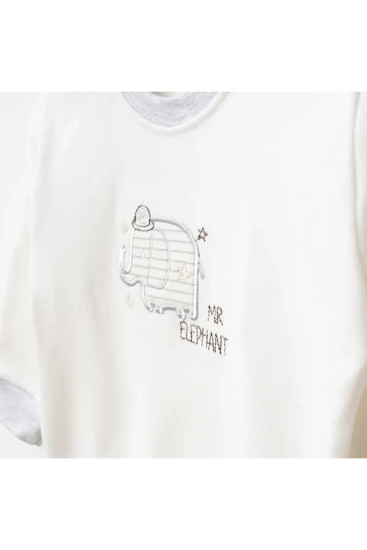 Erkek Bebek Animal Nakışlı % 100 Pamuk Sweatshirt Pantolon 2  li Alt Üst Bebek Takımı 3 Ay-24 Ay