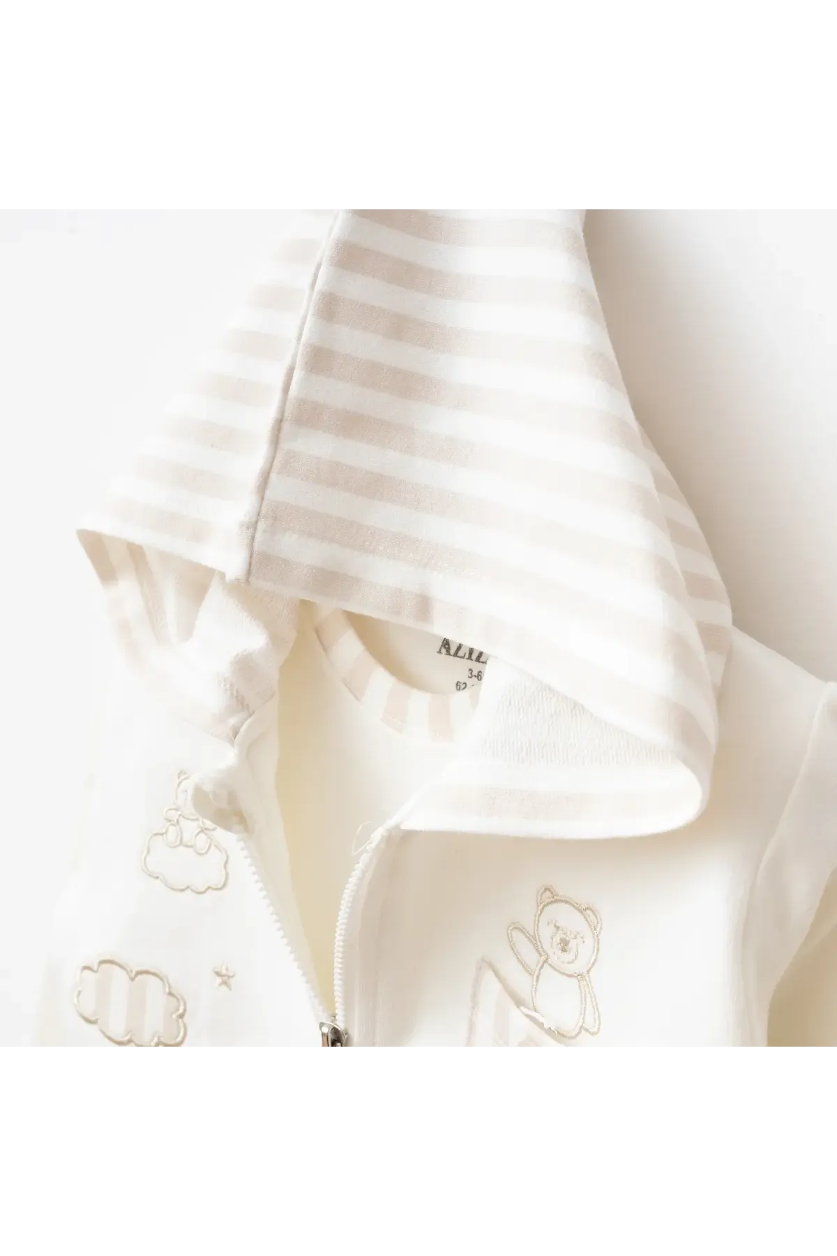 Erkek Bebek Animal Nakışlı Sweatshirt Pantolon T-shirt 3  lü Alt Üst Bebek Takımı 3Ay-36Ay