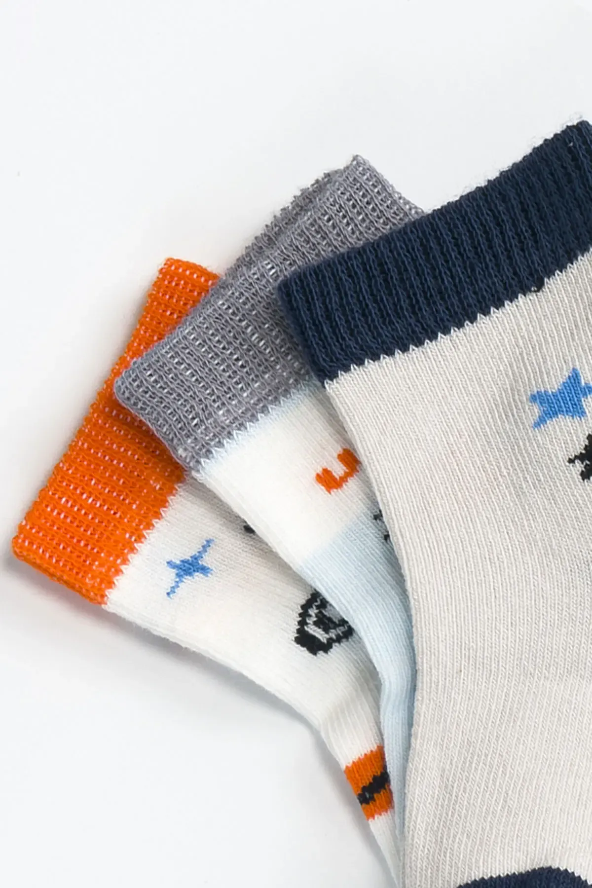 Erkek Bebek Basic Dikişsiz 3  lü Soket Çorap 0 Ay - 36 Ay