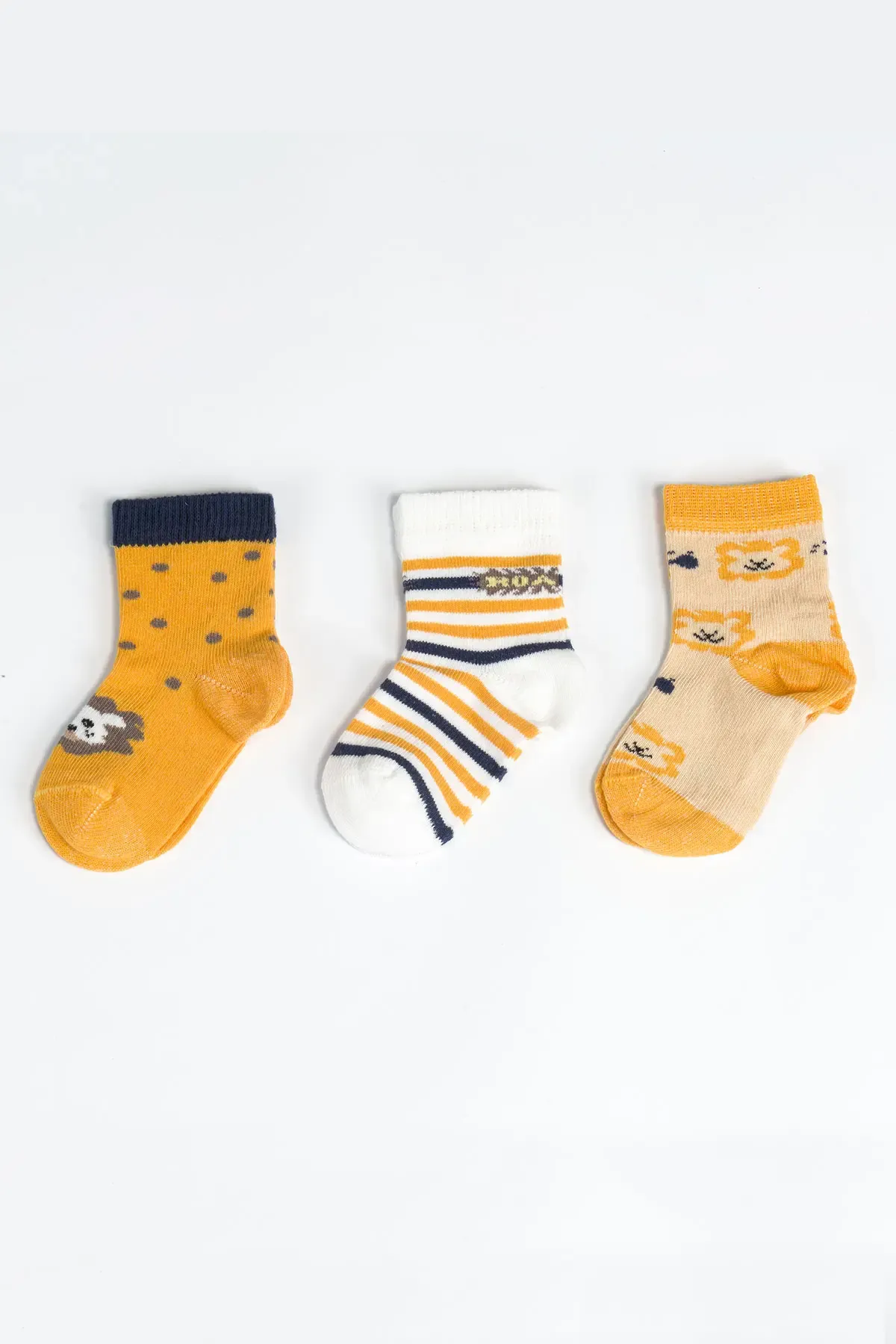 Erkek Bebek Basic Dikişsiz 3  lü Soket Çorap 0 Ay - 36 Ay