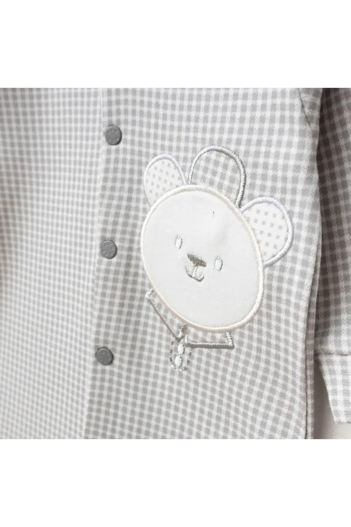 Erkek Bebek Çıtçıtlı Ayı Nakışlı Patikli Tulum 0 Ay - 6 Ay