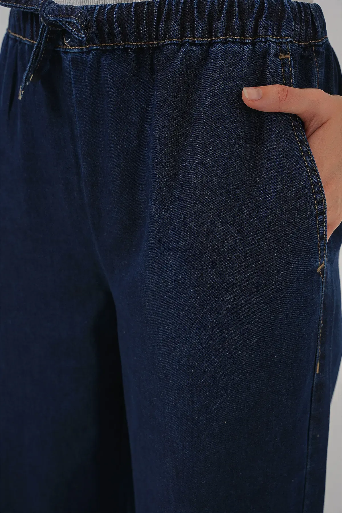 Kadın Geniş Paça Kot Pantolon 6706 - Lacivert