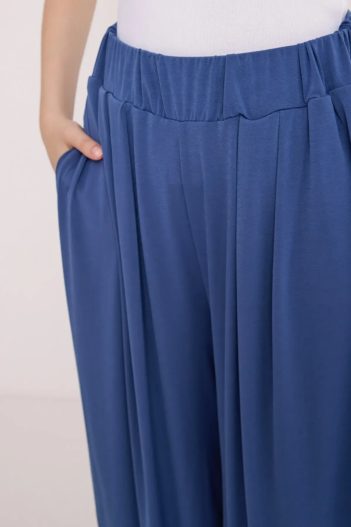 Kadın İndigo Şalvar Pantolon 6659