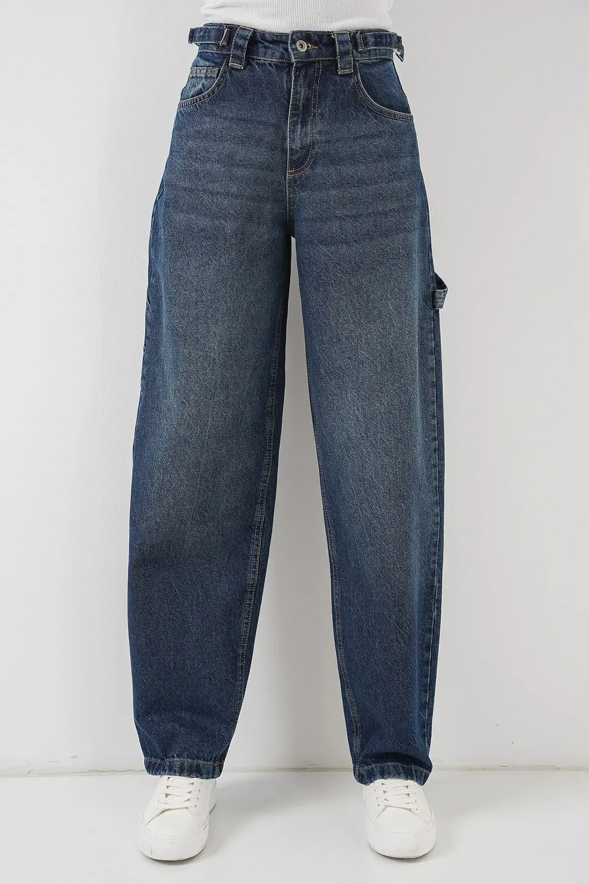 Kadın Yüksek Bel Kot Pantolon 6701 - Lacivert