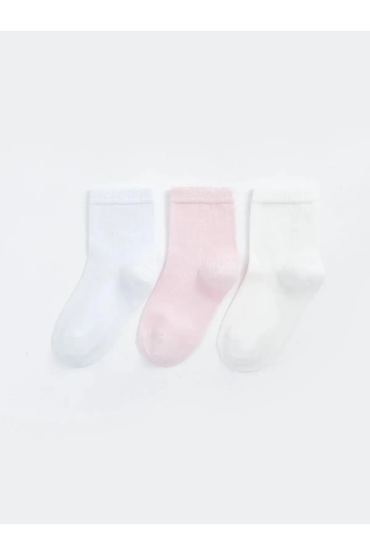 Kız Bebek Basic Dikişsiz 3  lü Soket Çorap 0 Ay - 36 Ay