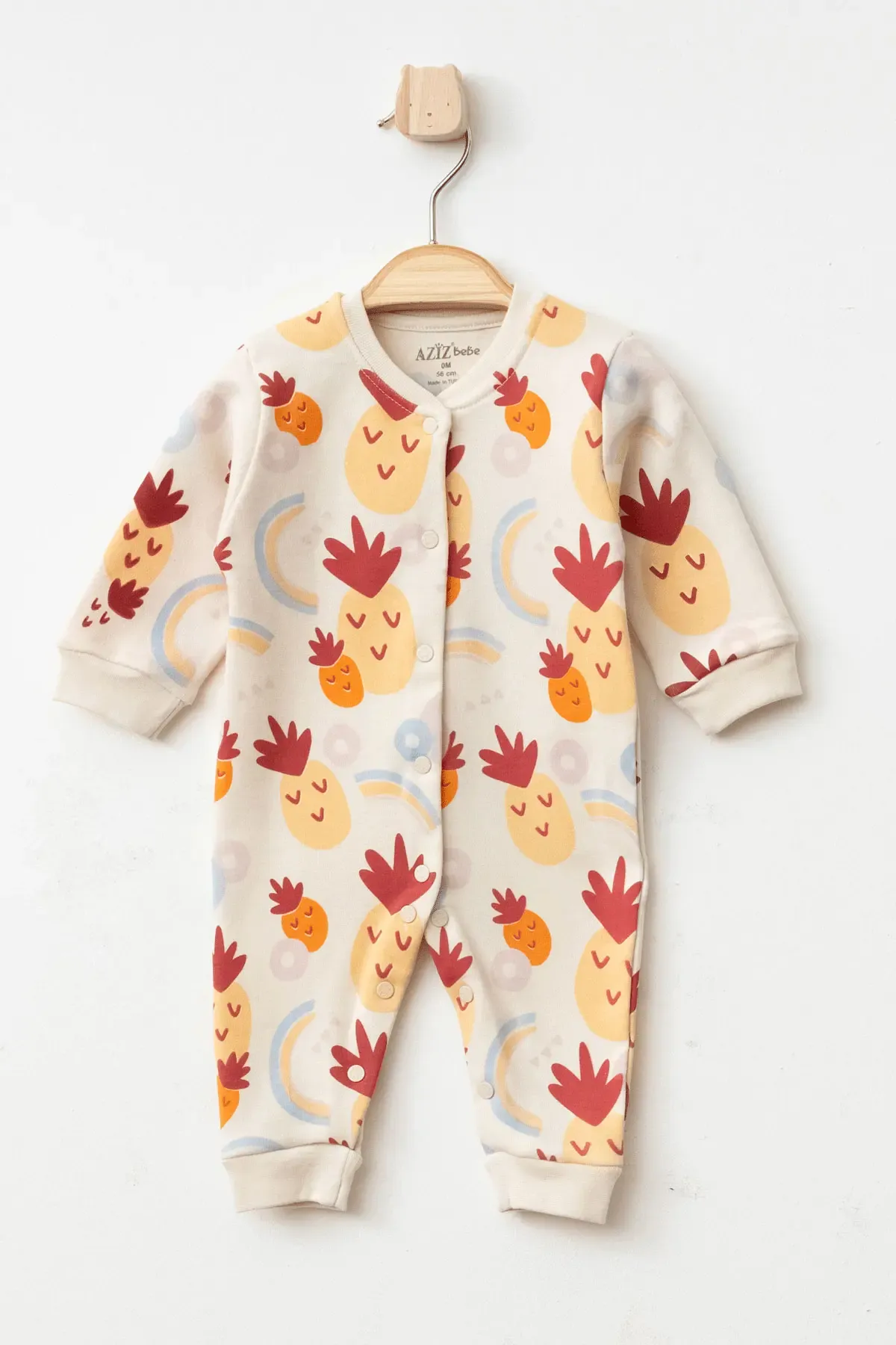 Kız Bebek Çıtçıtlı Ananas Desenli Tulum 0 Ay - 6 Ay