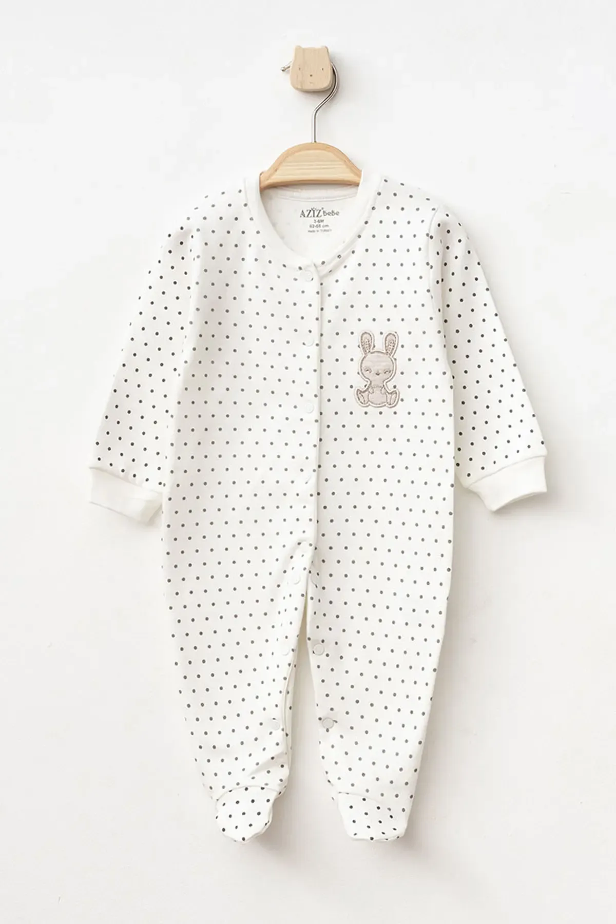 Kız Bebek Çıtçıtlı Desenli Patikli Tulum 0 Ay 6 Ay