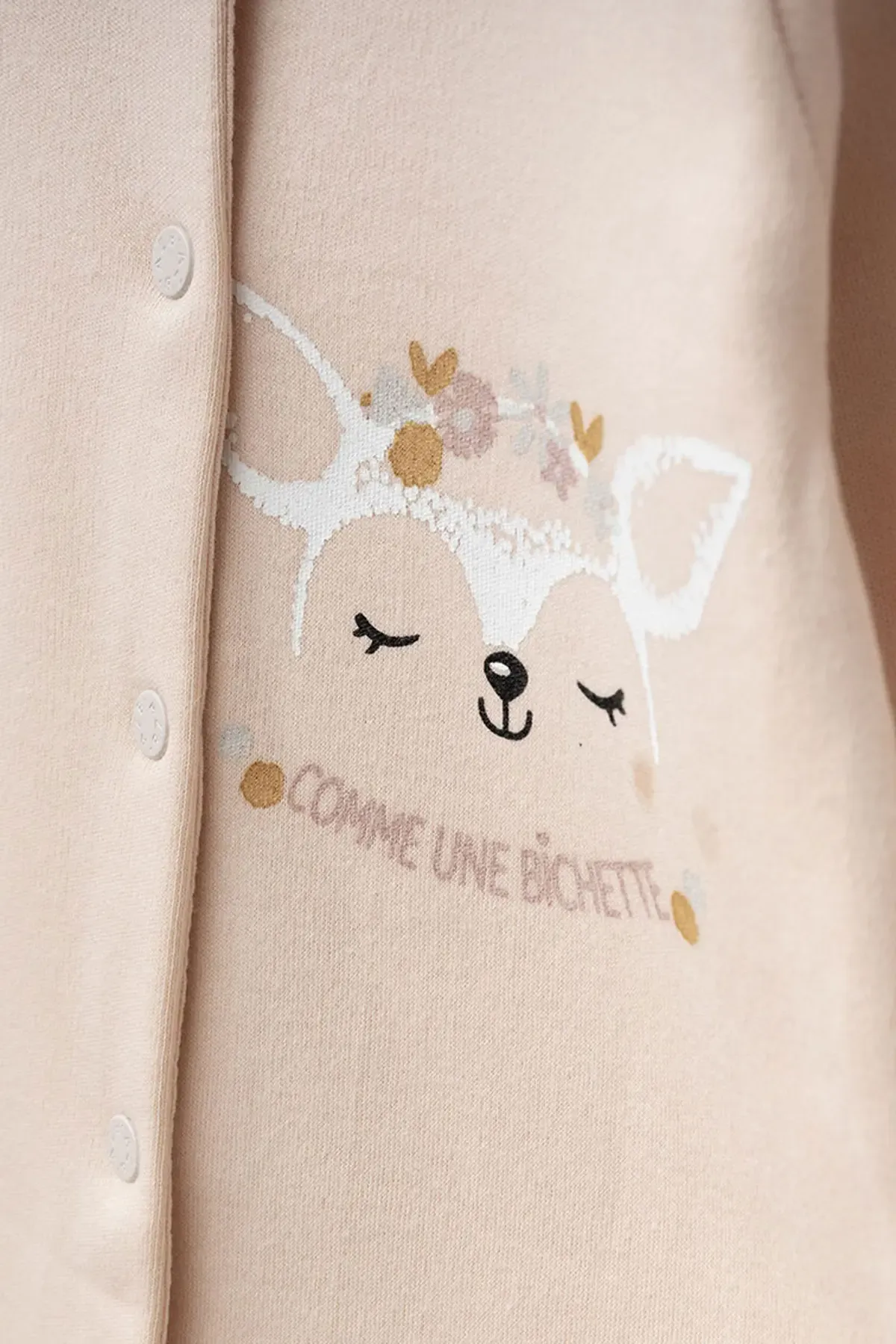 Kız Bebek Çıtçıtlı Desenli Patikli Tulum 0 Ay 6 Ay