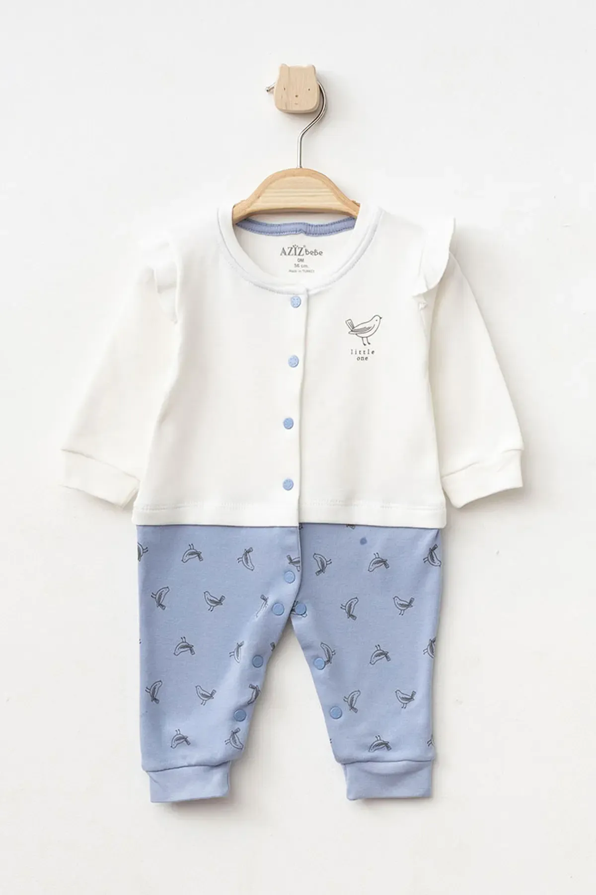 Kız Bebek Çıtçıtlı Desenli Patikli Tulum 0 Ay 6 Ay