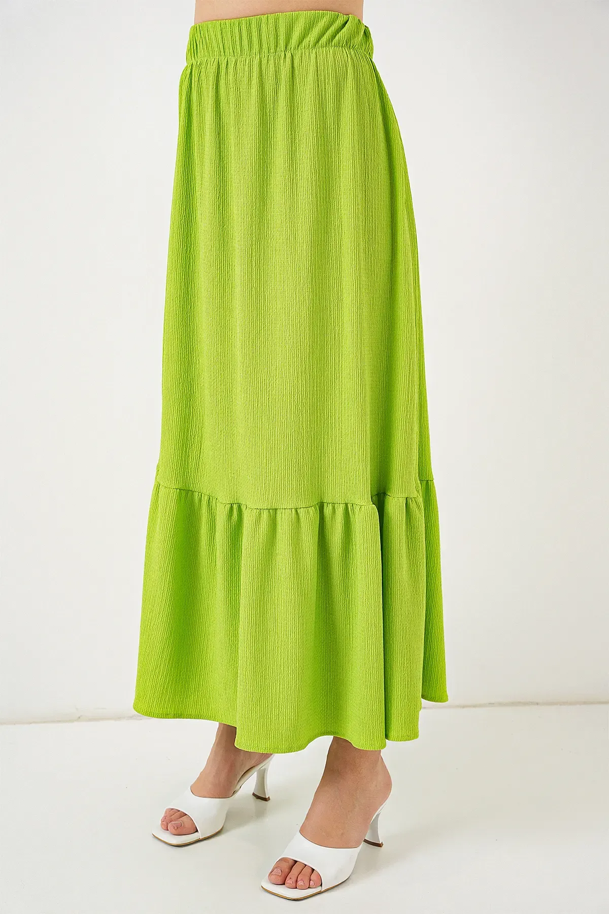 1886 Uzun Örme Etek - E.Yeşil