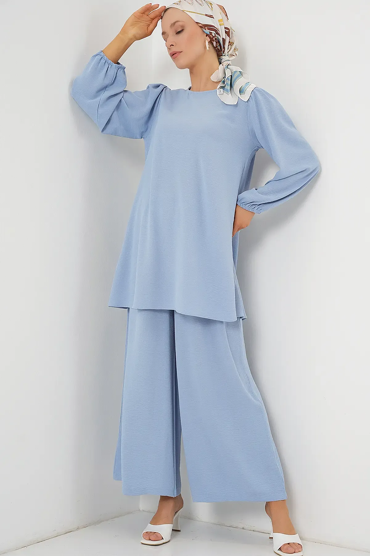 Ayrobin Tunik Pantolon Alt Üst Takım 6712 - Açık Mavi