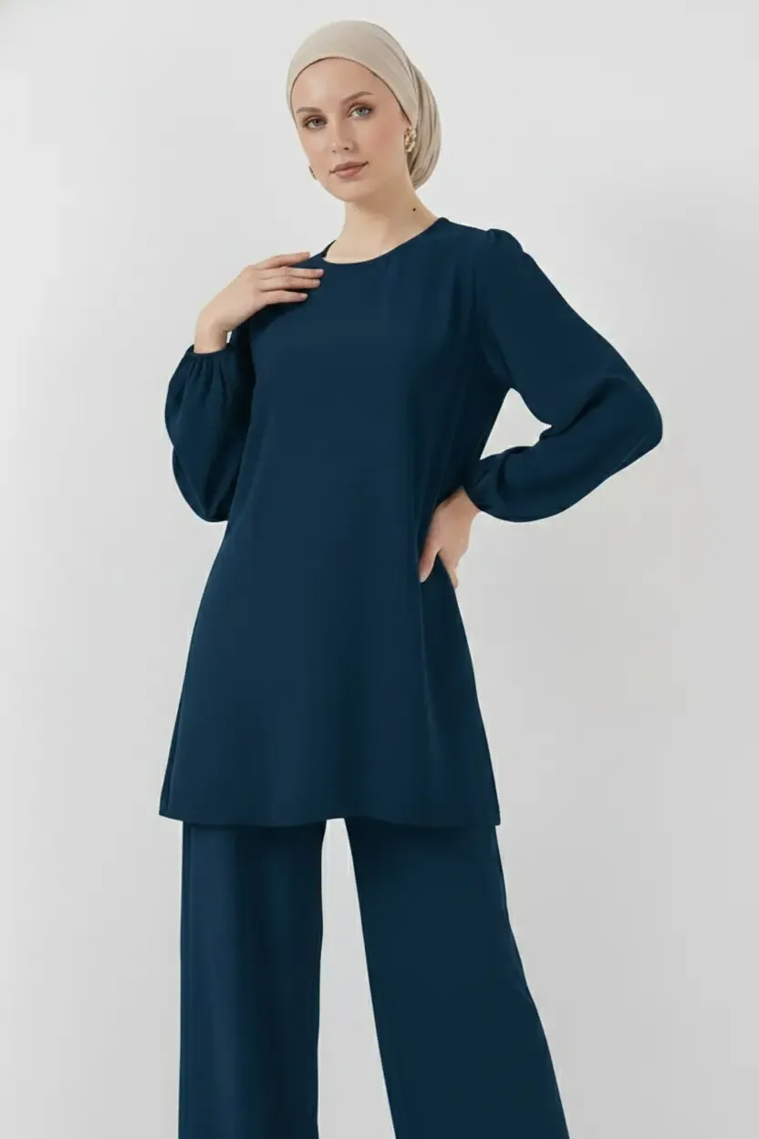 Ayrobin Tunik Pantolon Alt Üst Takım 6712 - Petrol