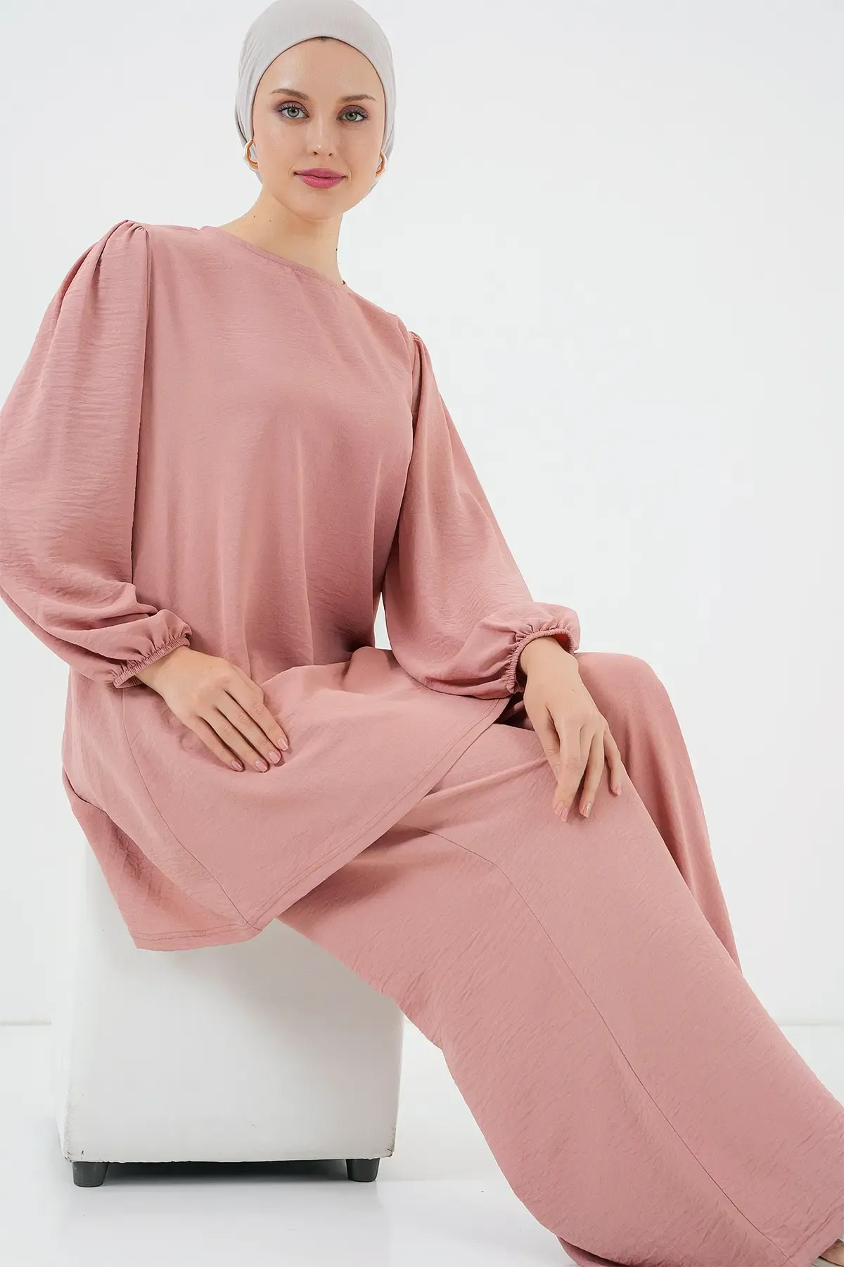 Ayrobin Tunik Pantolon Alt Üst Takım 6712 - Somon