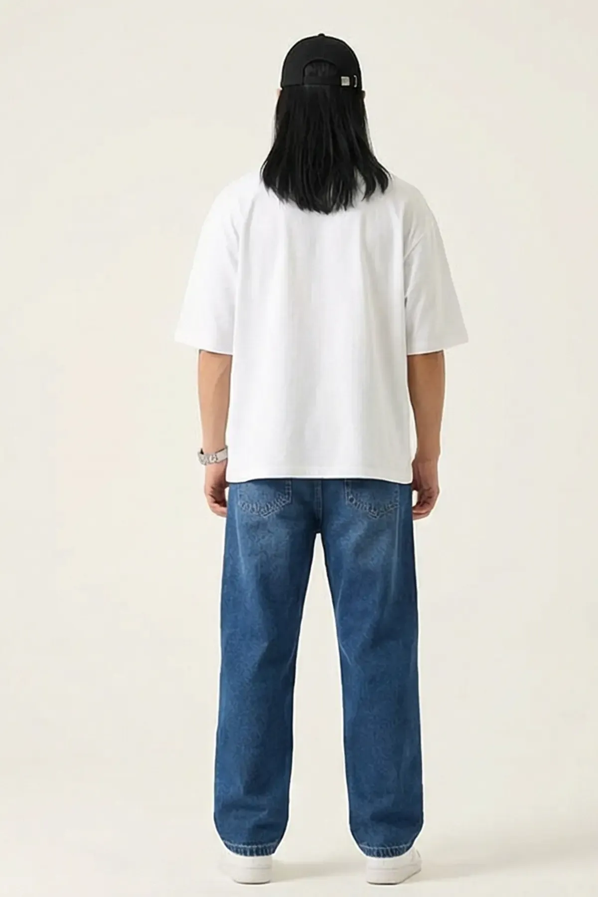 Erkek Rahat Kesim Baggy Jean Pantolon 30074 - Lacivert