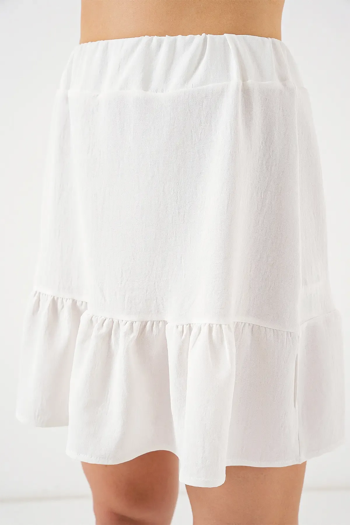 Kadın Ayrobin Mini Etek 8054 - Beyaz