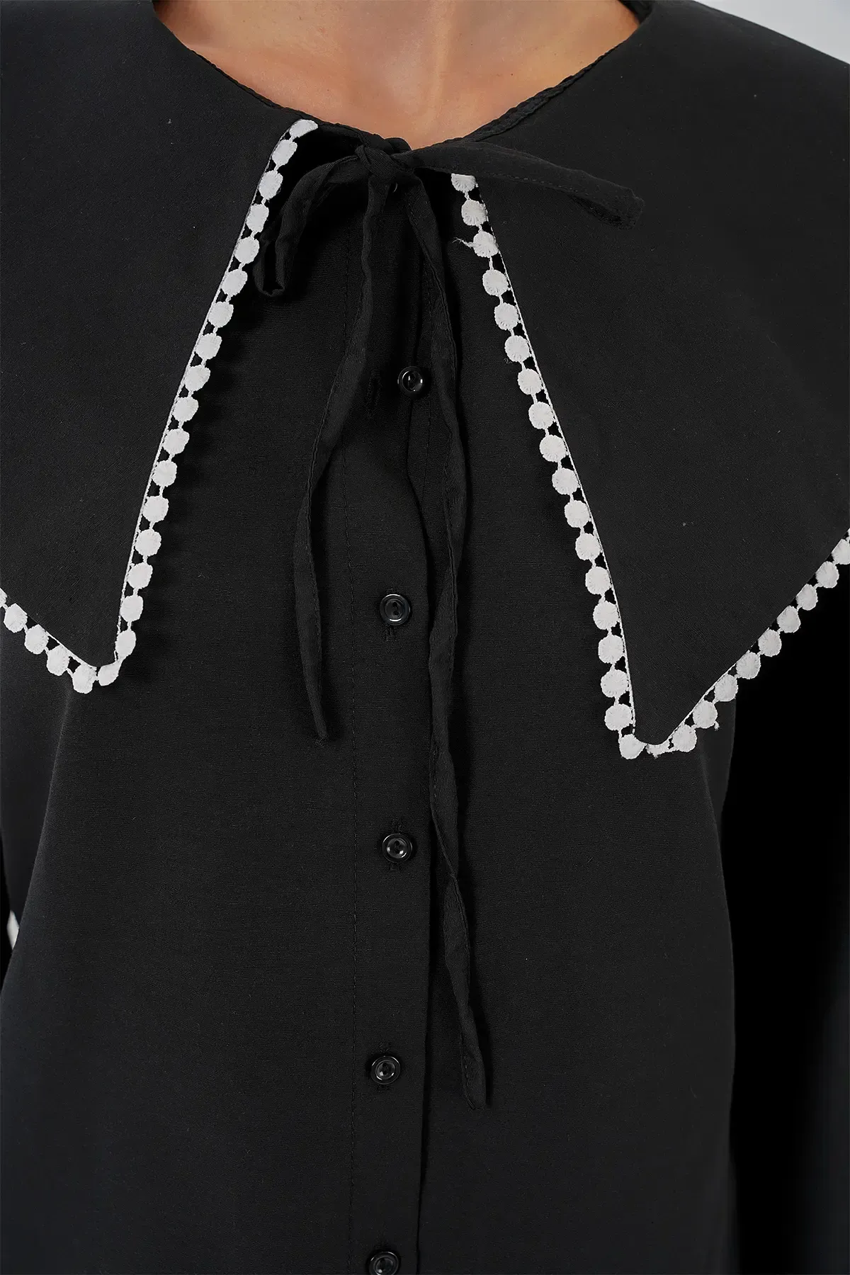 Kadın Bebe Yaka Gömlek 20314 - Siyah