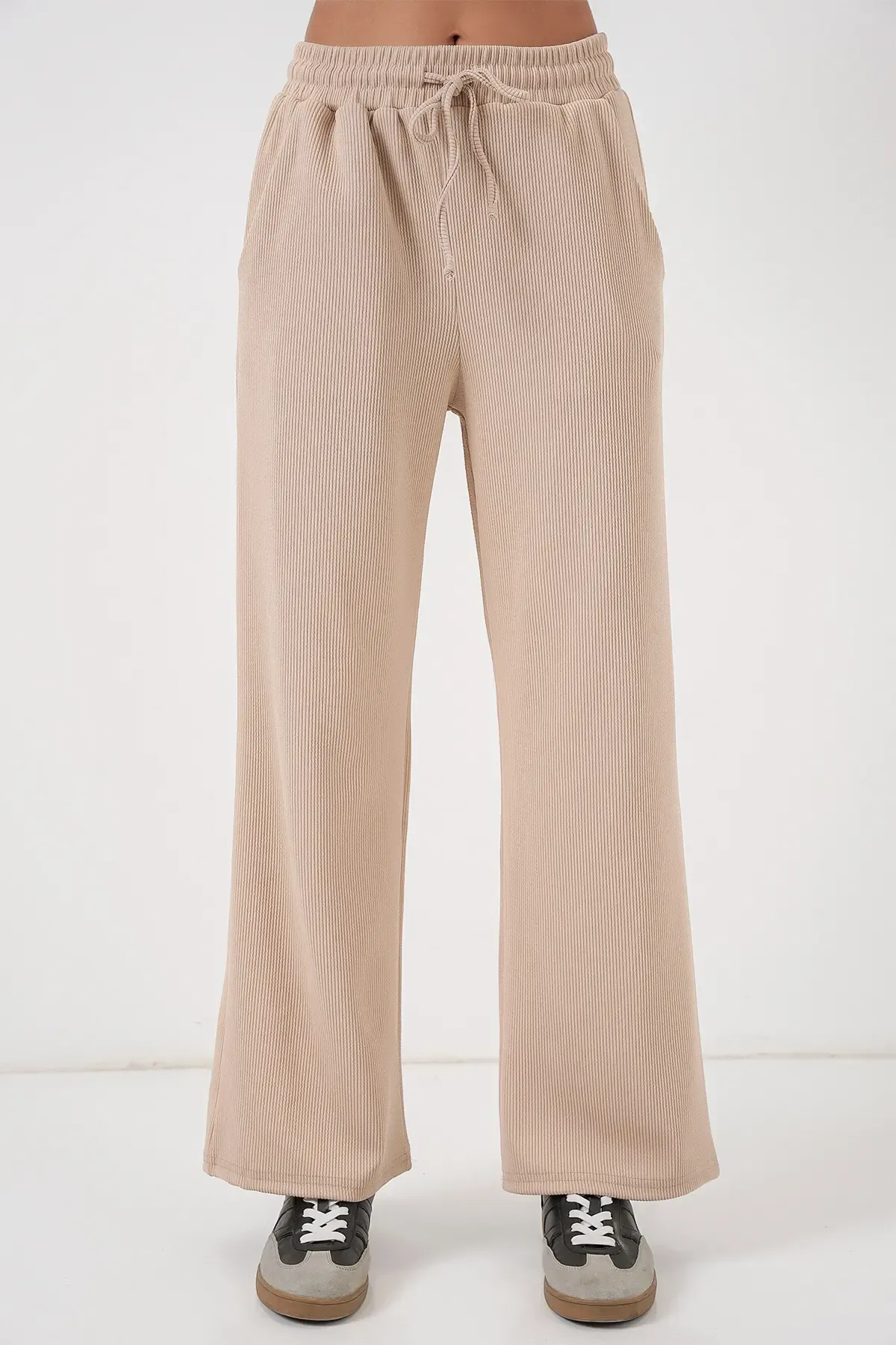 Kadın Fitilli Pantolon 30053 - Bej