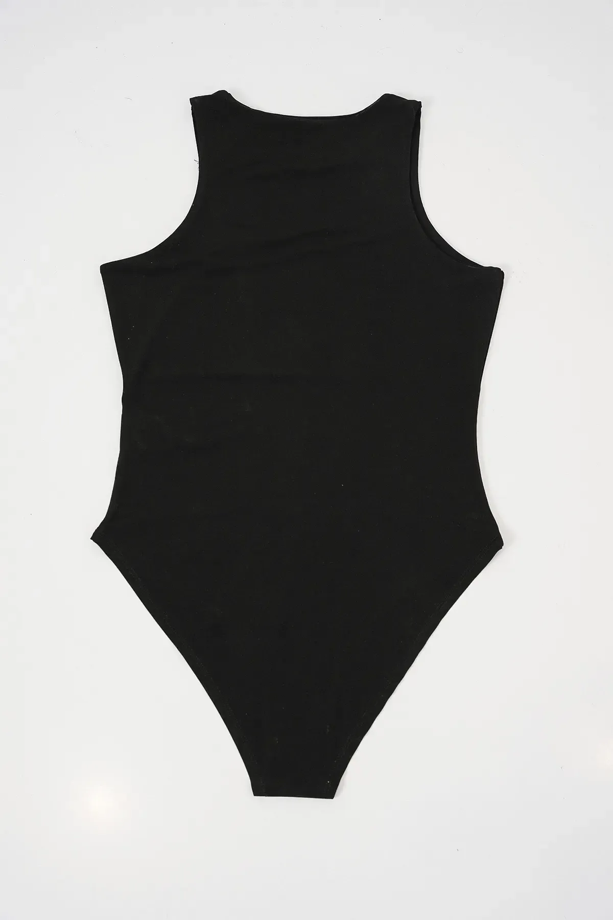 Kadın Halter Yaka Çıtçıtlı Body 972 - Siyah