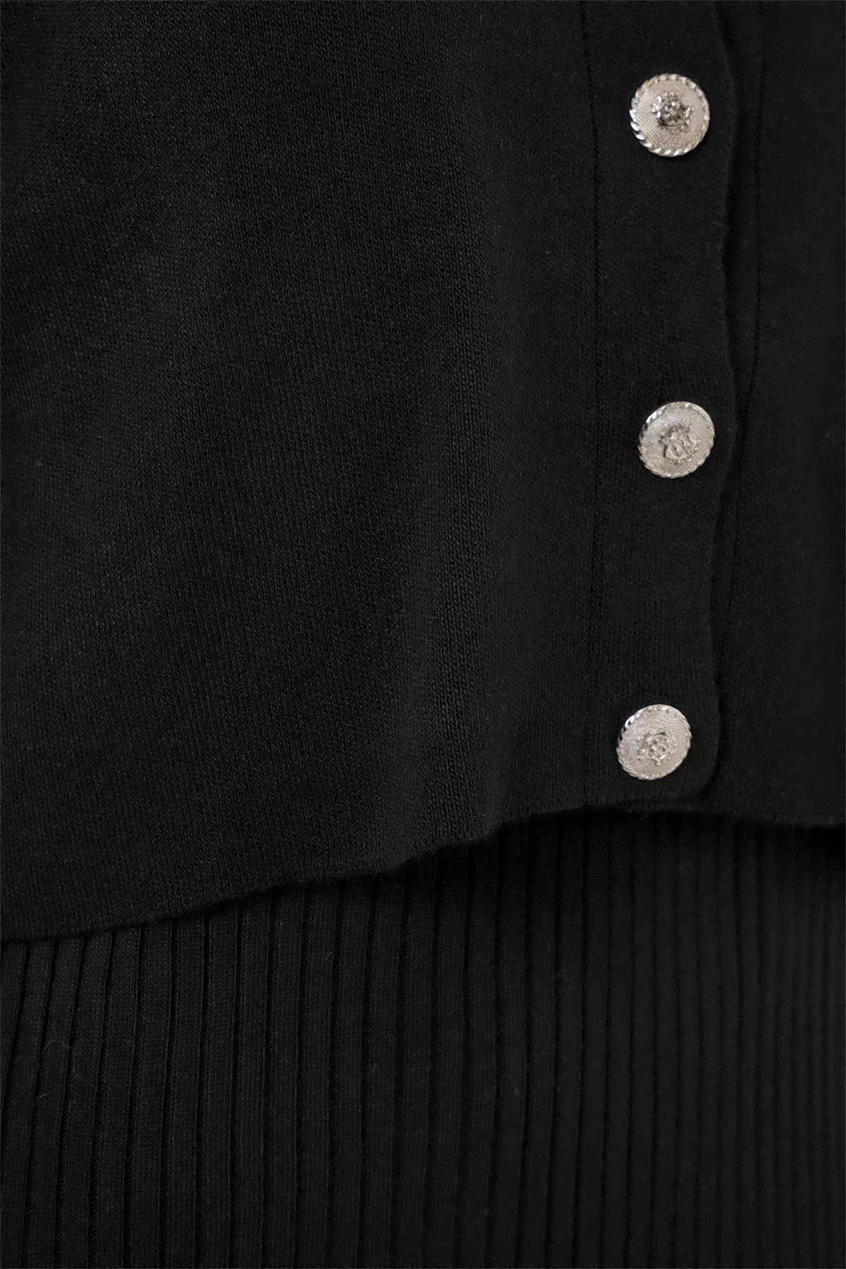 Kadın Hırka Elbise Triko İkili Takım 15960 - Siyah