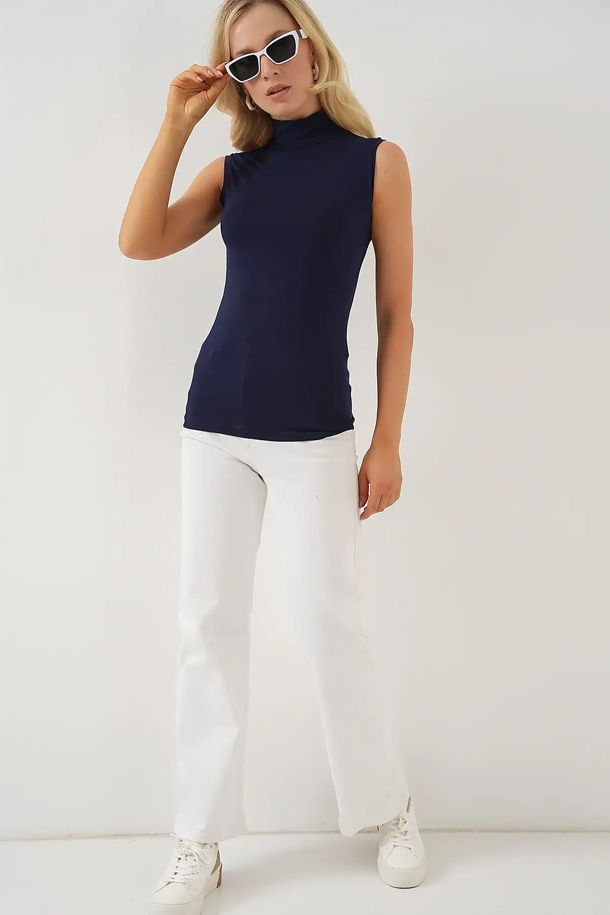 Kadın Kolsuz Body 4348 - Lacivert