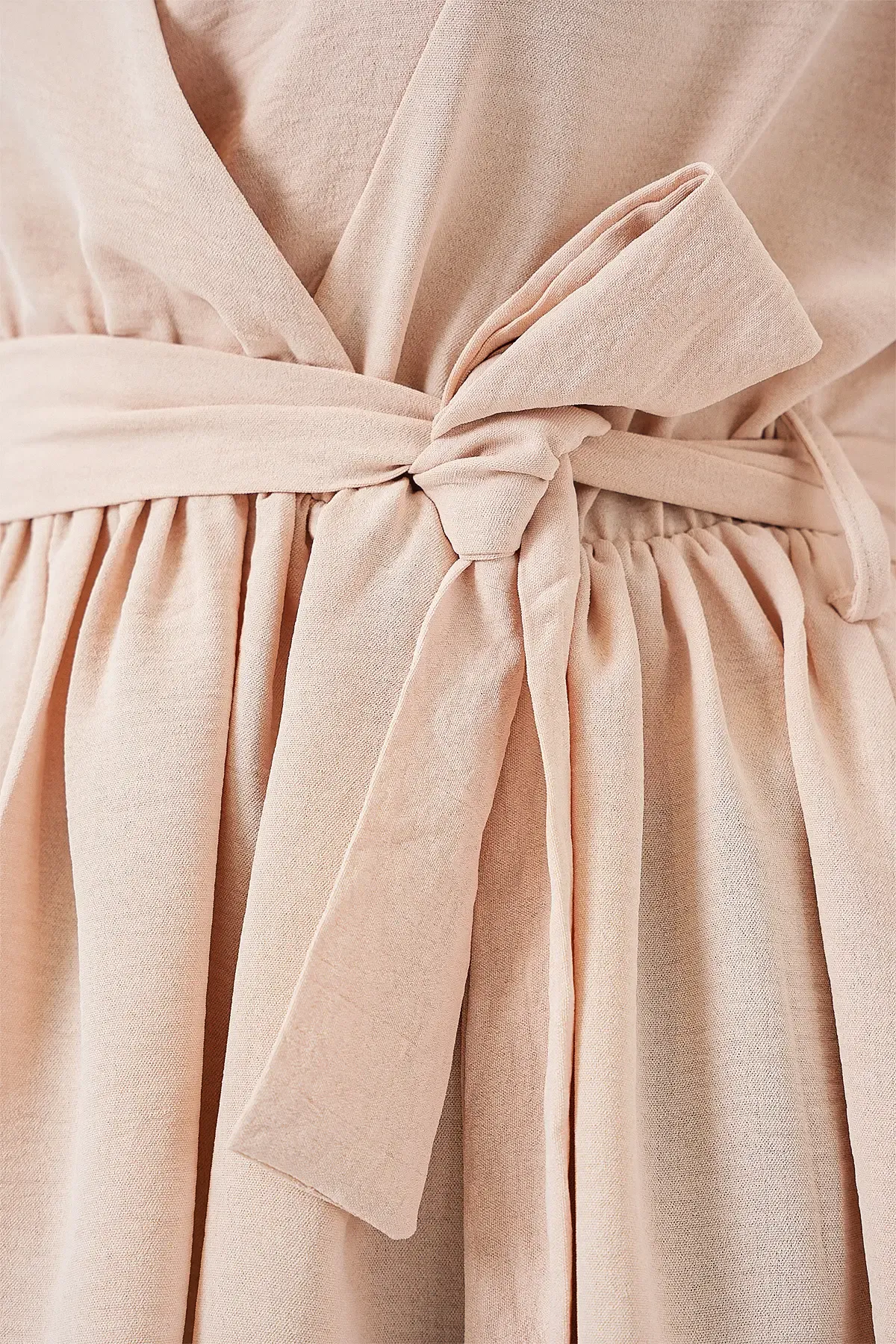 Kadın Kruvaze Yaka Kolsuz Bluz 966 - Krem