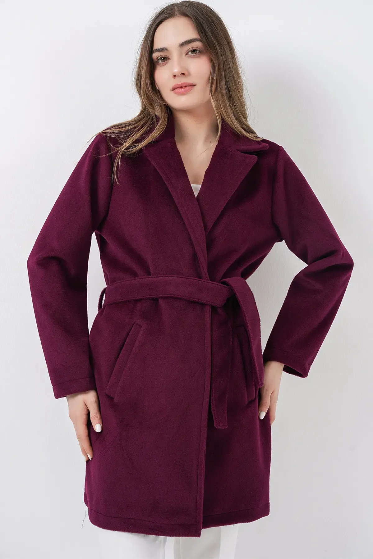 Kadın Kuşaklı Kaban 9171 - Bordo