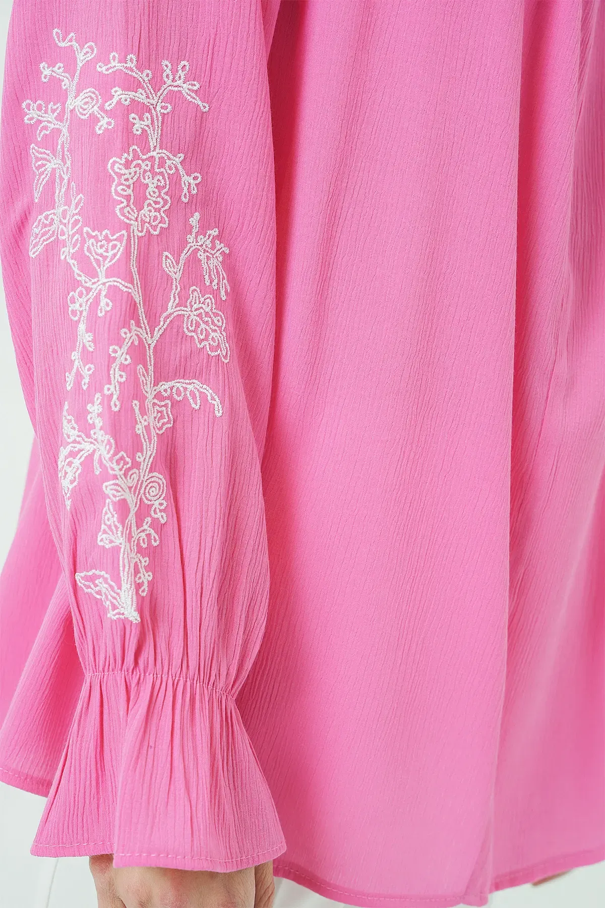 Kadın Nakışlı Örme Bluz 941 - Pembe