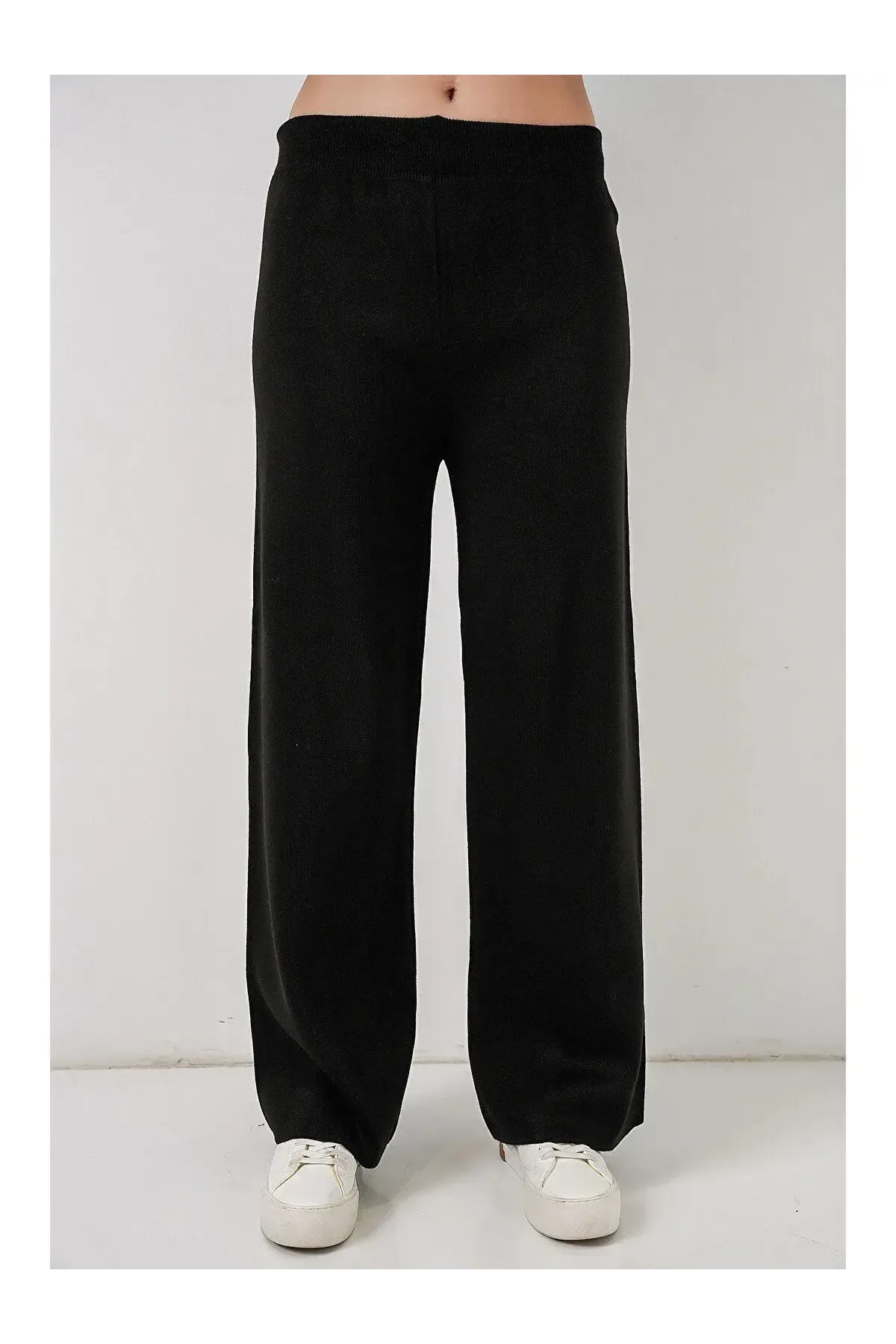 Kadın Nakışlı Triko Hırka Pantolon İkili Takım 15963 - Siyah