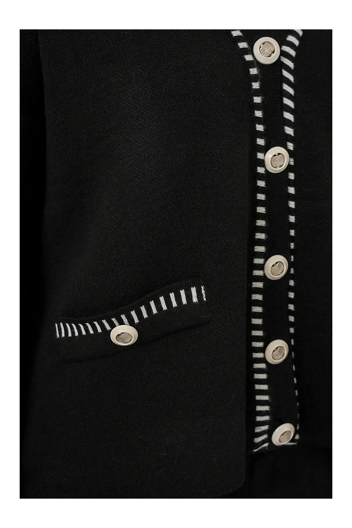 Kadın Nakışlı Triko Hırka Pantolon İkili Takım 15963 - Siyah