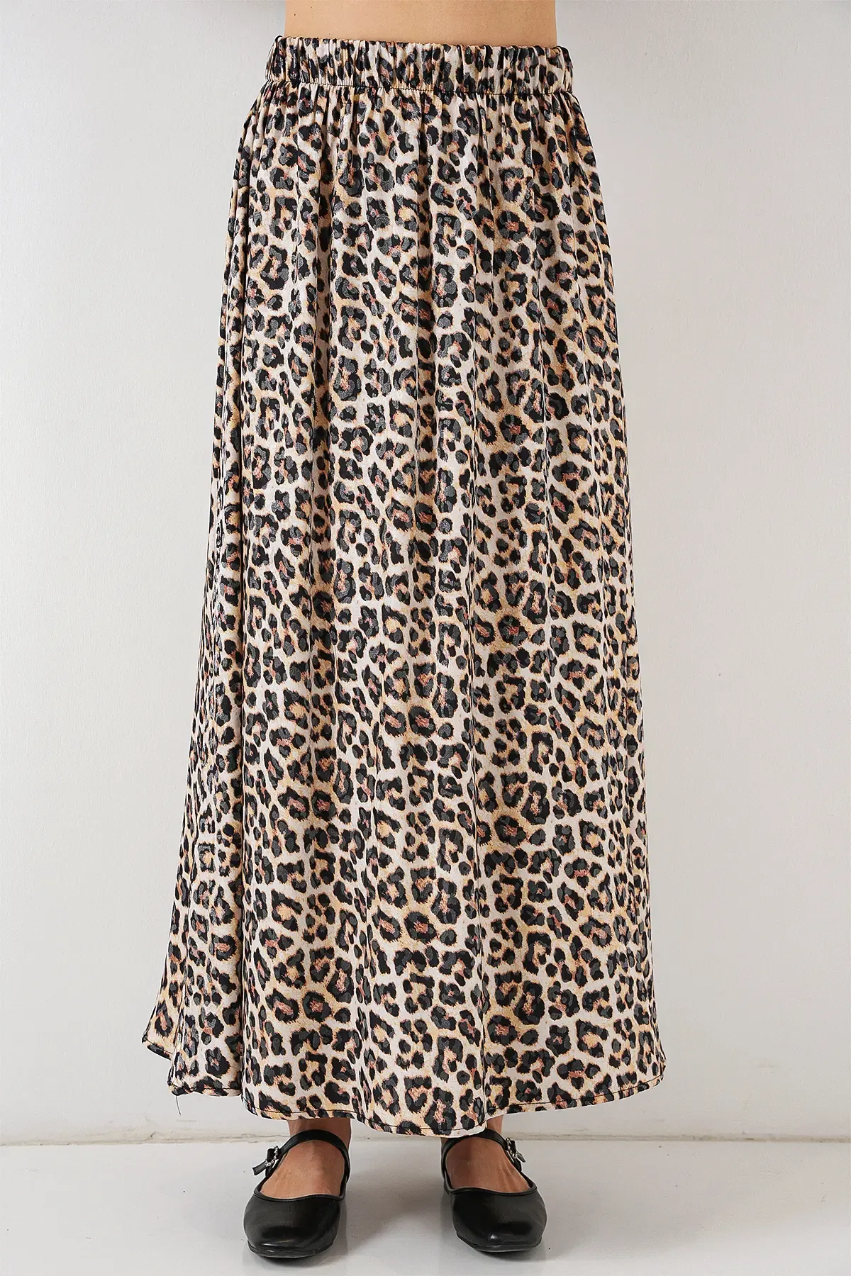 Kadın Uzun Ayrobin Etek 8050 - C. Kahverengi