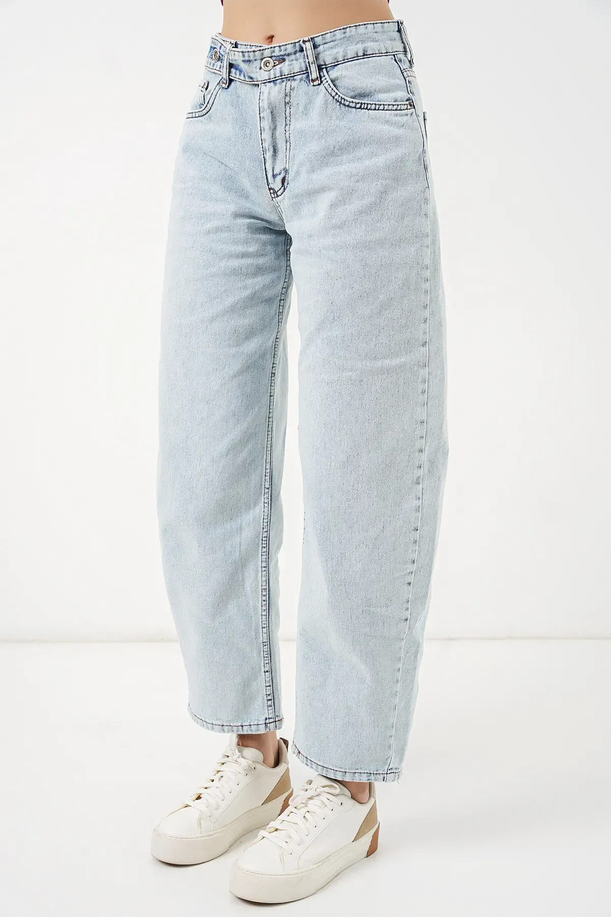 Kadın Yüksek Bel Kot Pantolon 30081 - Buz Mavi