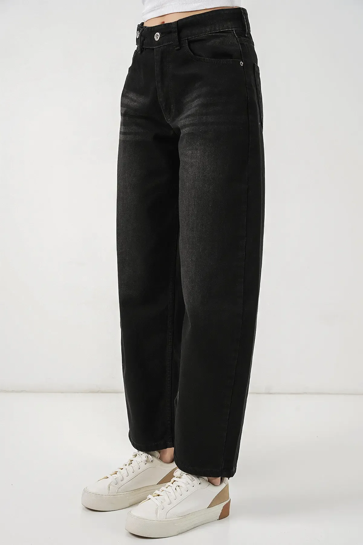 Kadın Yüksek Bel Kot Pantolon 30081 - Siyah