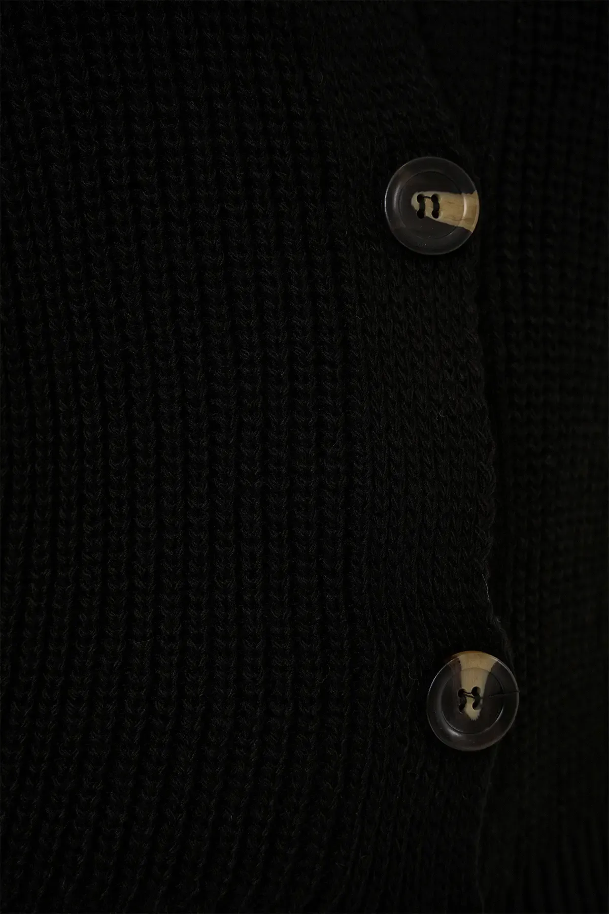 15881 Düğmeli Kısa Triko Yelek - Siyah