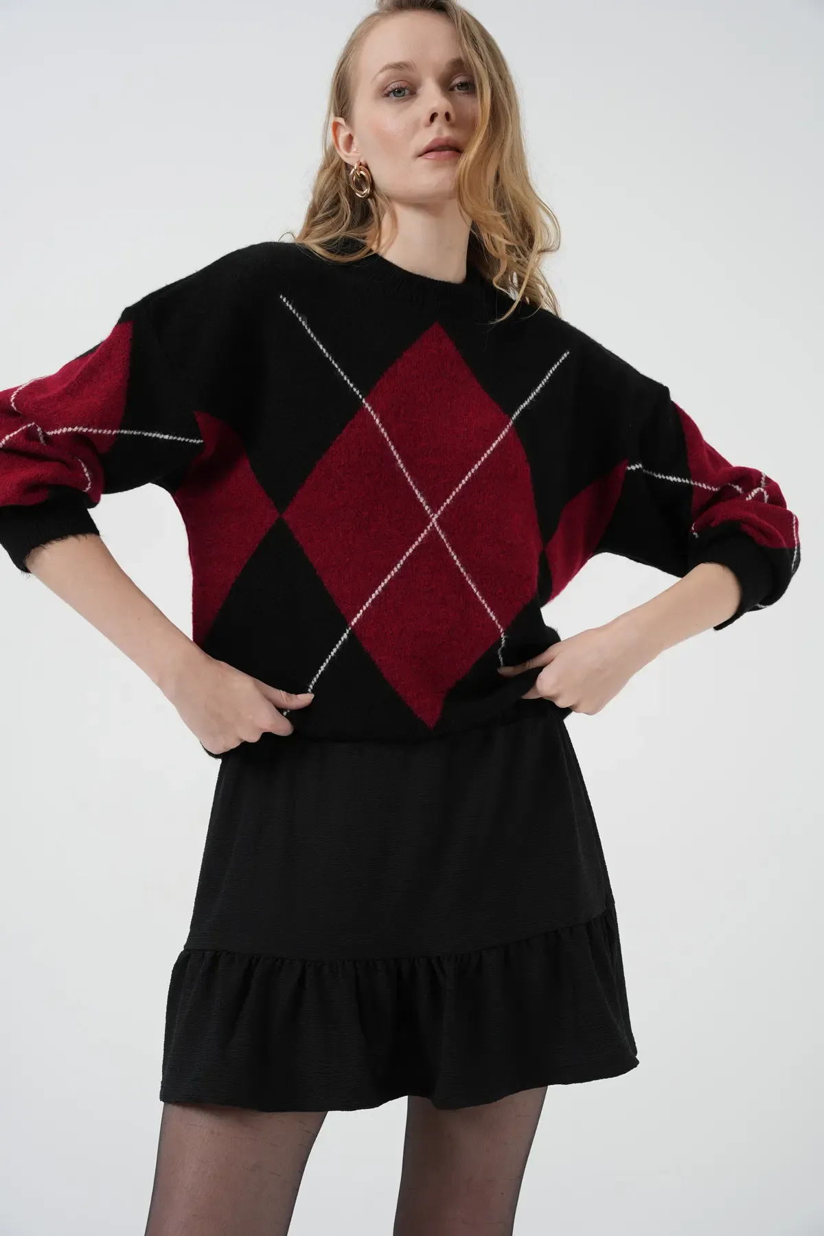 1884 Örme Siyah Mini Etek