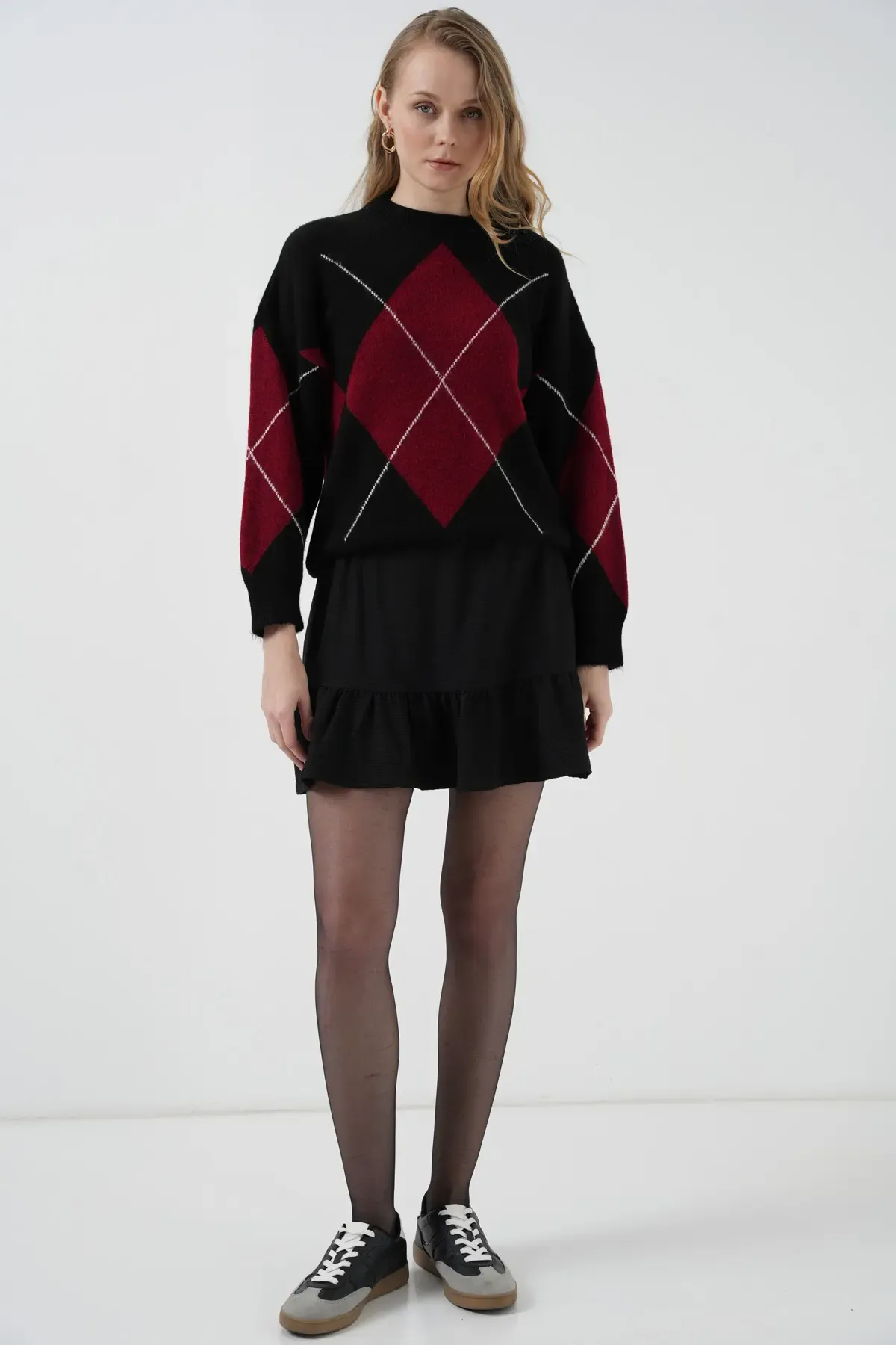 1884 Örme Siyah Mini Etek