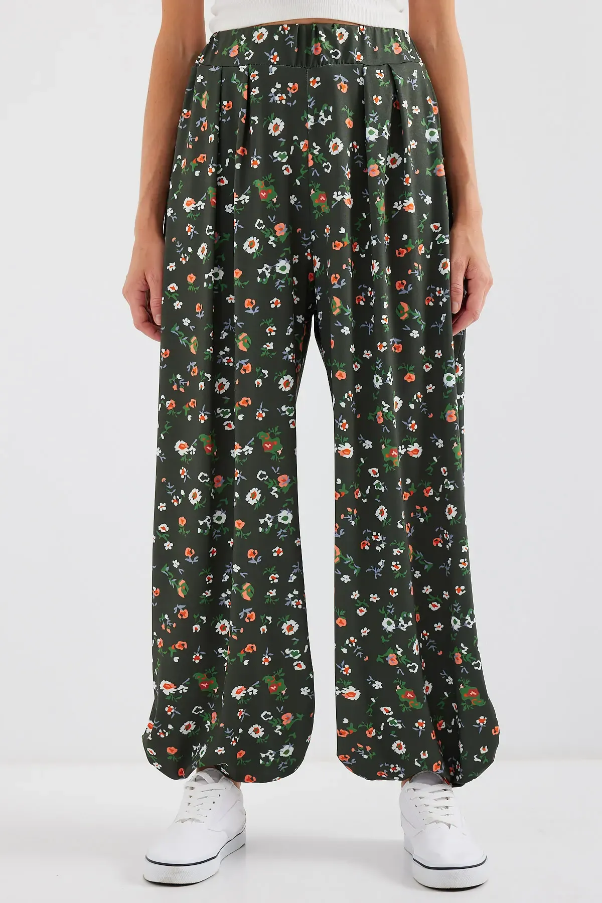 6665 Desenli Şalvar Pantolon - Haki