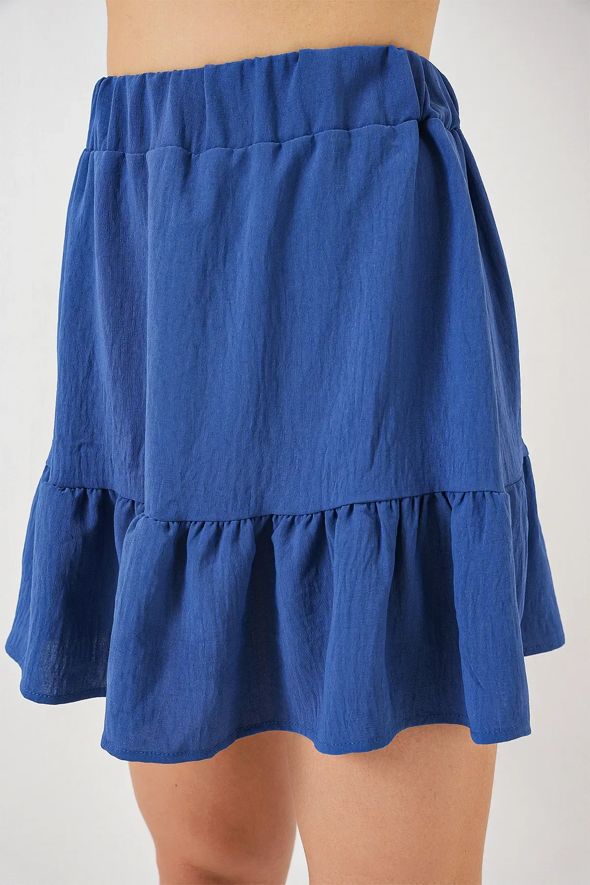 Kadın Ayrobin Mini Etek 8054 - İndigo